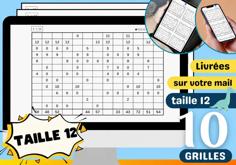 Pack 10 grilles taille 12