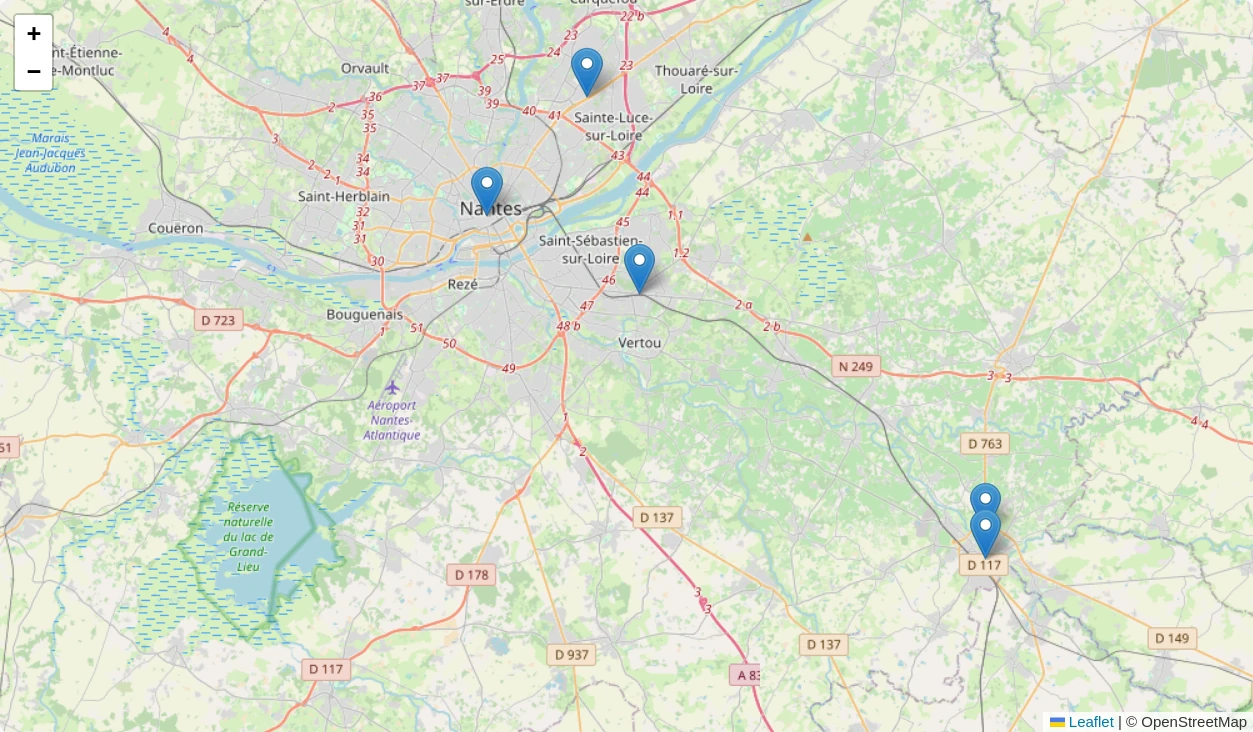 Carte de nos points de vente